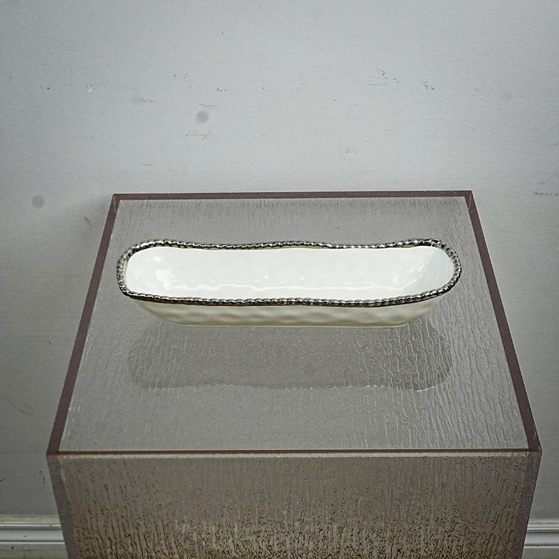 14 x 4.1 Inch Silver Finish Serving Dish