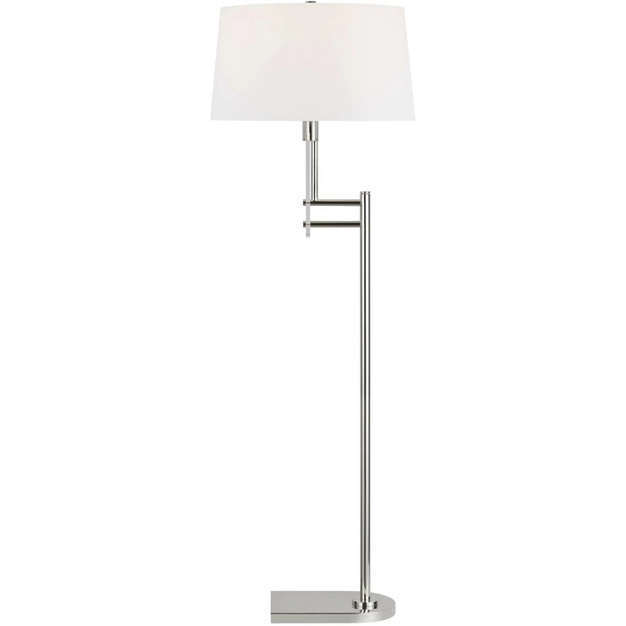 Jake Floor Lamp – Polished Silver & White Linen – Ralph Lauren LT1121PN1