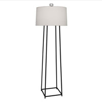 Cooper Floor Lamp – Wrought Iron & Oyster Linen – Robert Abbey 1246