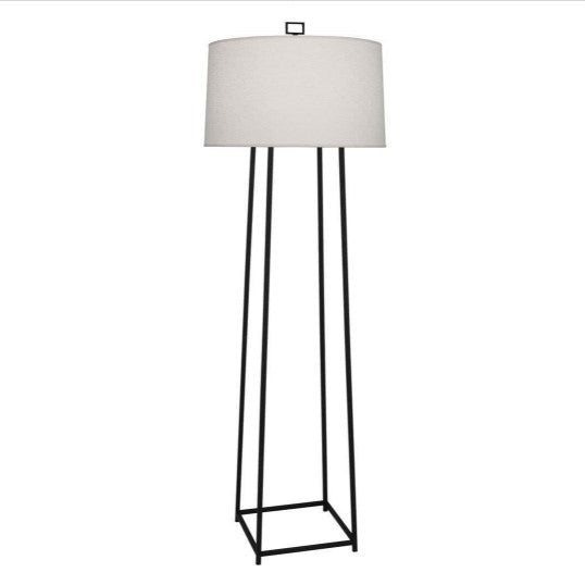 Cooper Floor Lamp – Wrought Iron & Oyster Linen – Robert Abbey 1246