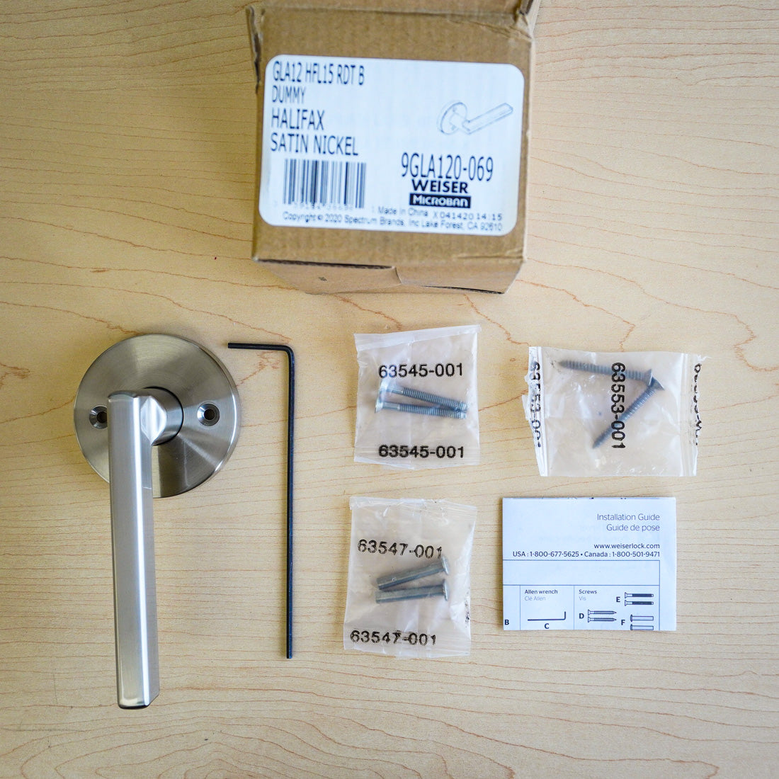 Weiser Halifax Half-Dummy Lever in Satin Nickel – 9GLA120-069