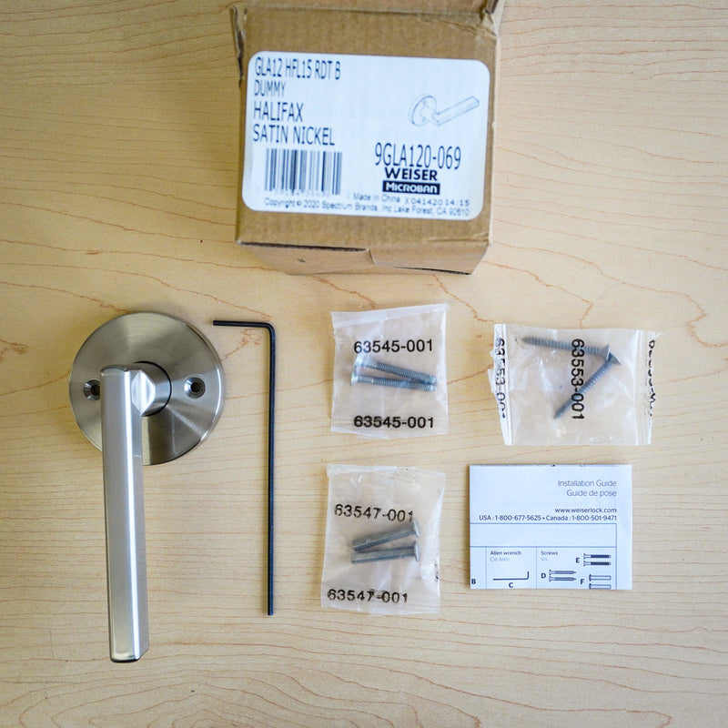 Weiser Halifax Half-Dummy Lever in Satin Nickel – 9GLA120-069