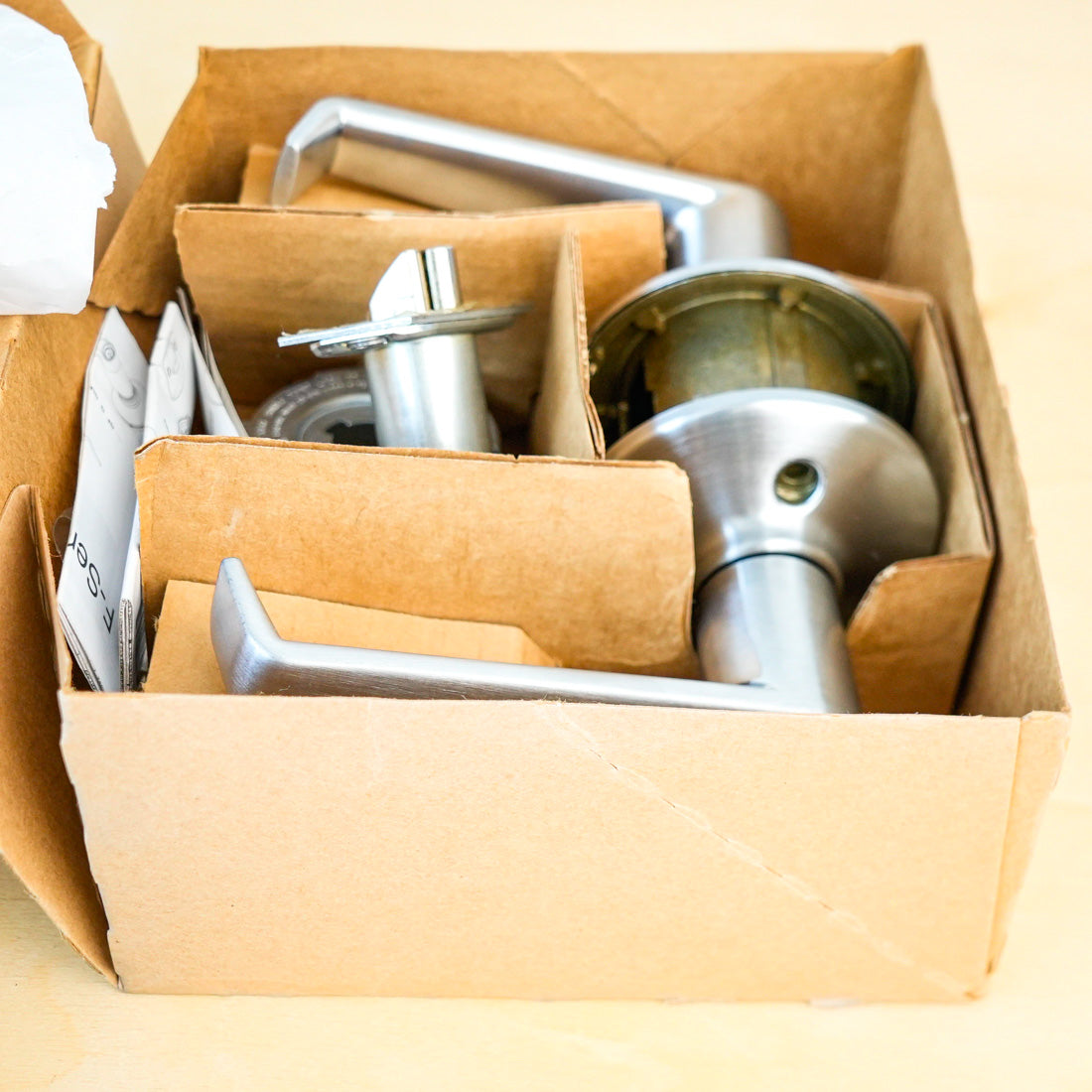 Schlage F10CF ELA 626 Grade 2 Passage Latch, Elan Lever, Satin Chrome Finish