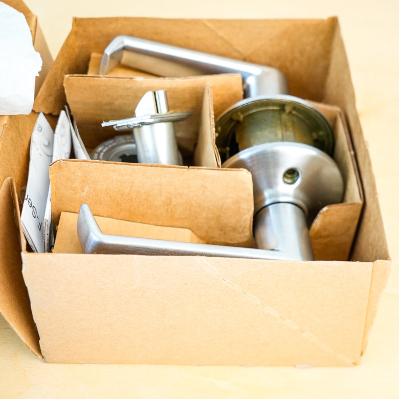 Schlage F10CF ELA 626 Grade 2 Passage Latch, Elan Lever, Satin Chrome Finish