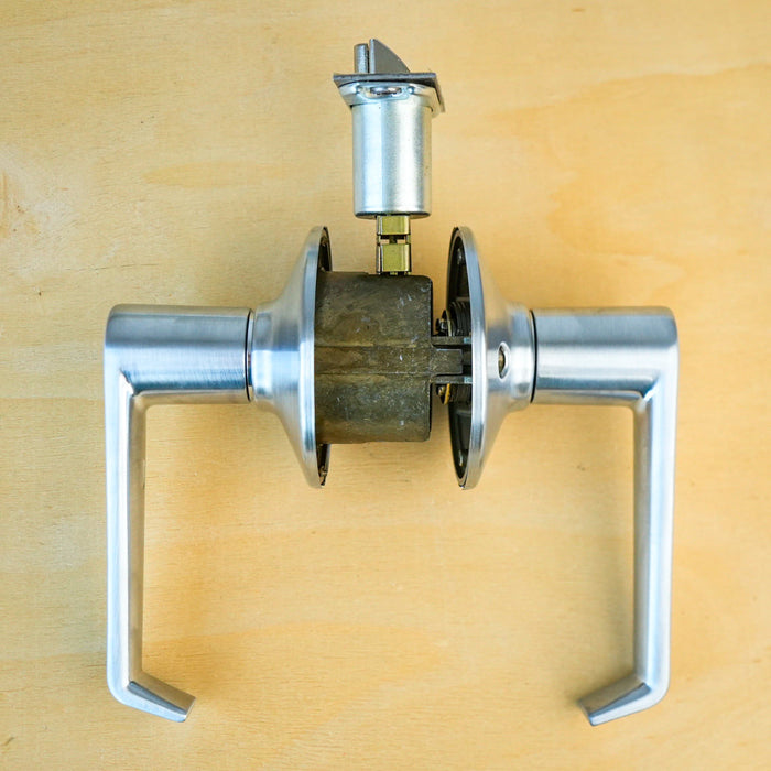 Schlage F10CF ELA 626 Grade 2 Passage Latch, Elan Lever, Satin Chrome Finish