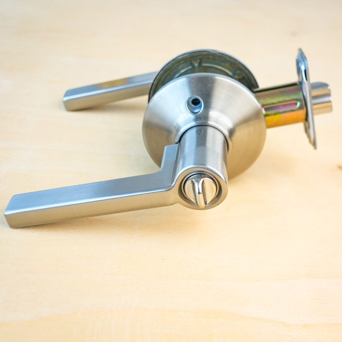 Schlage F51A LAT 619 Satin Nickel Latitude Keyed Entry Lever