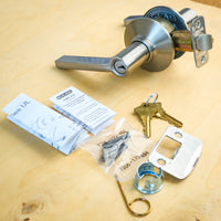 Schlage F51A LAT 619 Satin Nickel Latitude Keyed Entry Lever