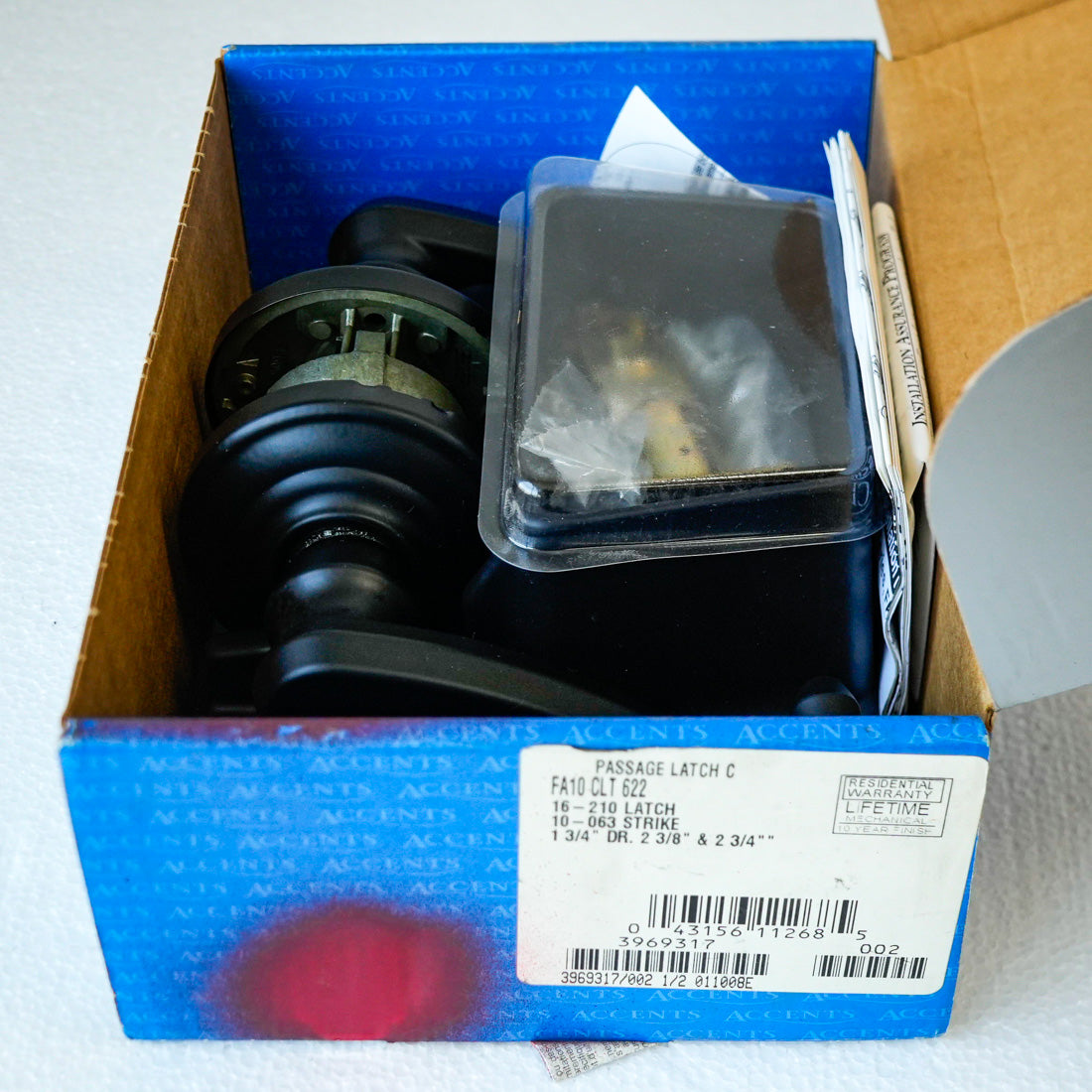 Schlage F10 CLT 622 Passage Lever – Callington Style, Matte Black