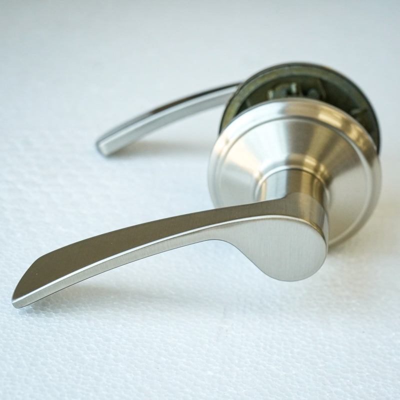 Schlage F10 MER 619 Passage Lever – Merano Style, Satin Nickel