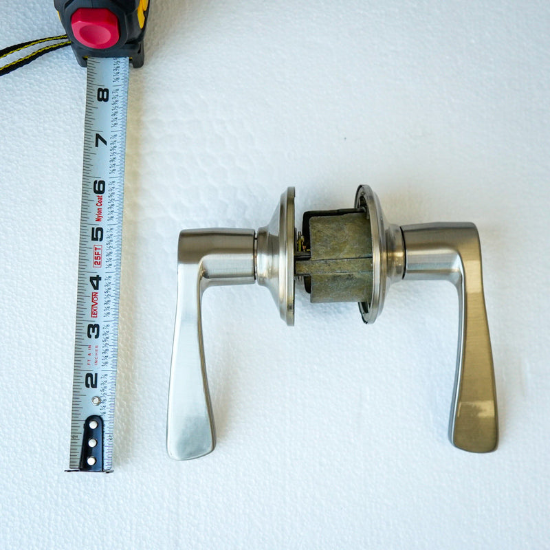 Schlage F10 MER 619 Passage Lever – Merano Style, Satin Nickel