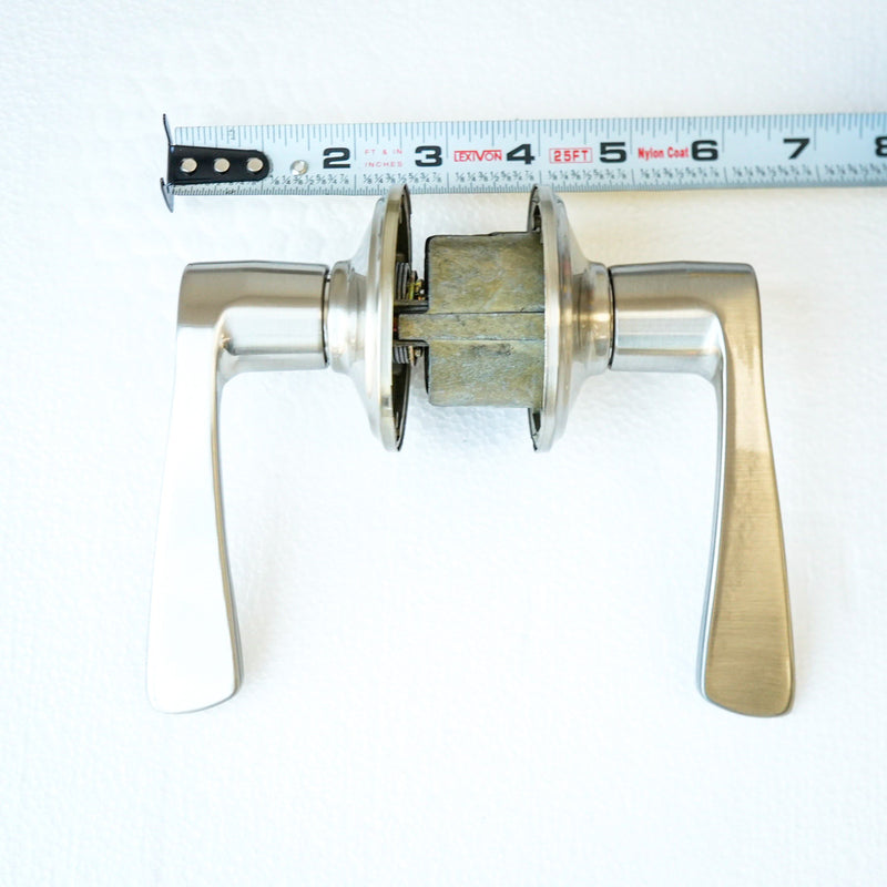 Schlage F10 MER 619 Passage Lever – Merano Style, Satin Nickel