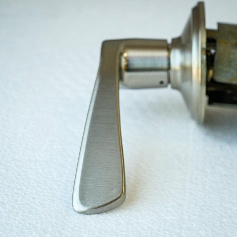 Schlage F10 MER 619 Passage Lever – Merano Style, Satin Nickel