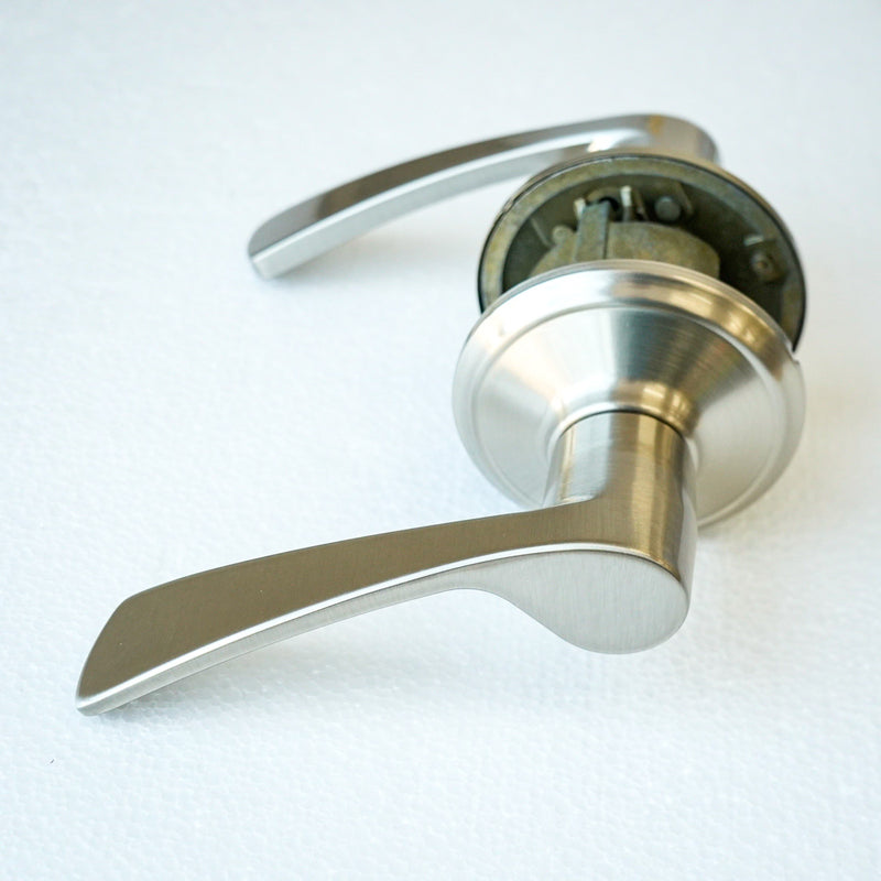 Schlage F10 MER 619 Passage Lever – Merano Style, Satin Nickel