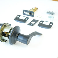 Schlage F10 MER 622 Passage Lever – Merano Style, Matte Black