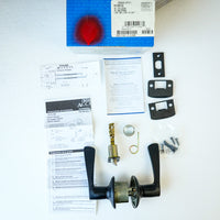 Schlage F10 MER 622 Passage Lever – Merano Style, Matte Black