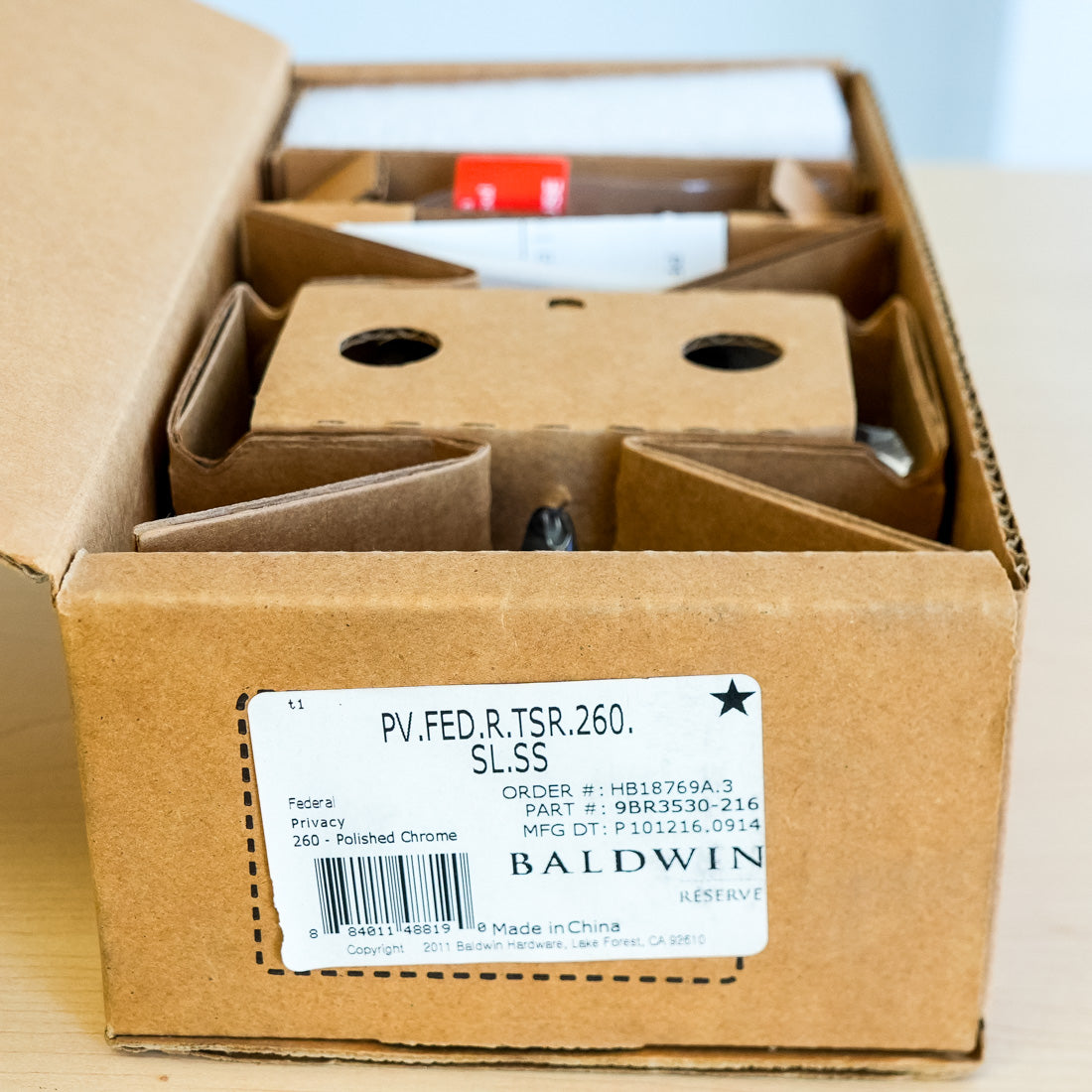 Baldwin Reserve Federal Privacy Lever in Polished Chrome – PV.FED.R.TSR.260.SL.SS