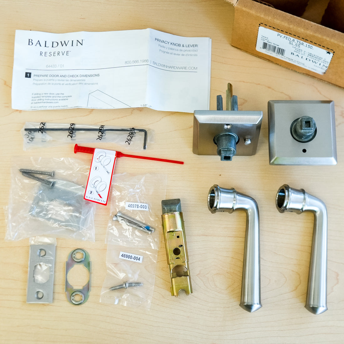 Baldwin Reserve Federal Privacy Lever in Satin Nickel – PV.FED.R.TSR.150.SL.SS