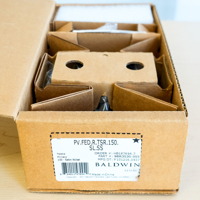 Baldwin Reserve Federal Privacy Lever in Satin Nickel – PV.FED.R.TSR.150.SL.SS