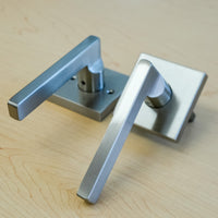 Baldwin Reserve Square Full Dummy Lever Set in Satin Nickel – FD.SQU.R.CSR.150