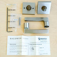 Baldwin Reserve Square Full Dummy Lever Set in Satin Nickel – FD.SQU.R.CSR.150