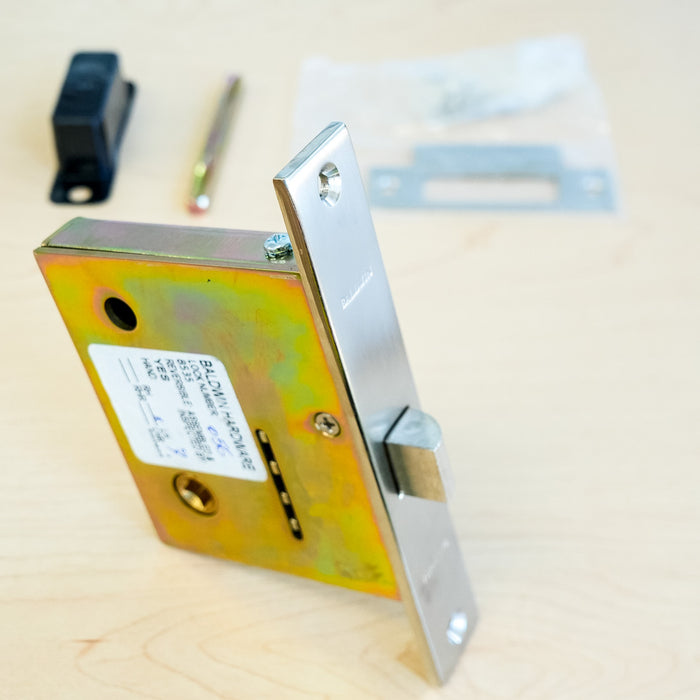 Baldwin Reserve Interior Mortise Lock for Passage Lever in Lifetime Satin Nickel – 8535.056.L