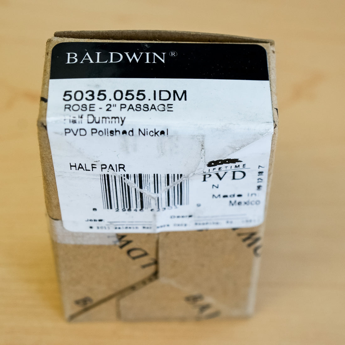 Baldwin 2-Inch Passage Half Dummy Rose in PVD Polished Nickel – 5035.055.IDIM