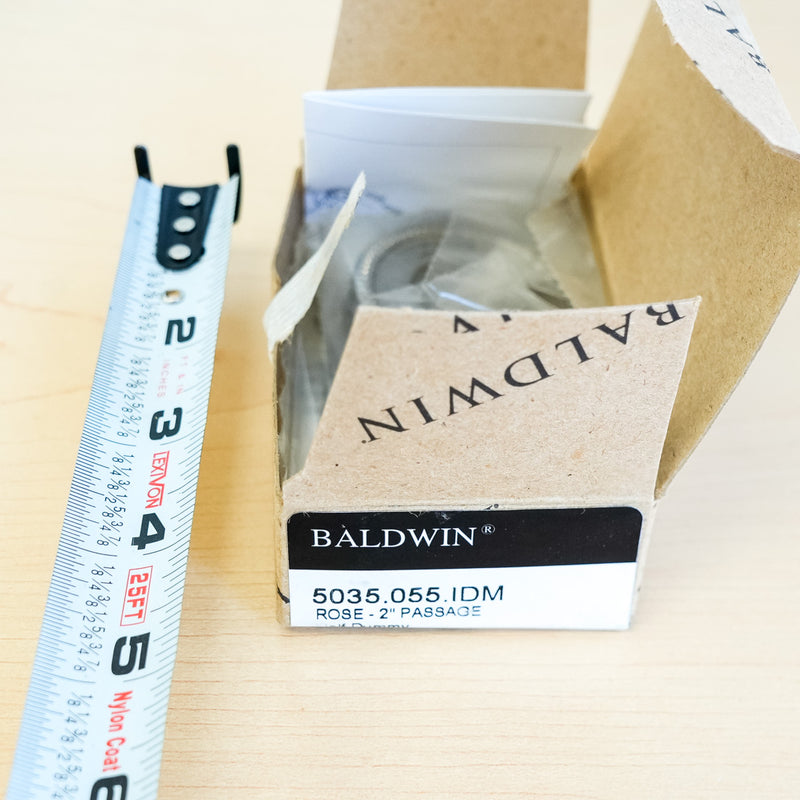 Baldwin 2-Inch Passage Half Dummy Rose in PVD Polished Nickel – 5035.055.IDIM