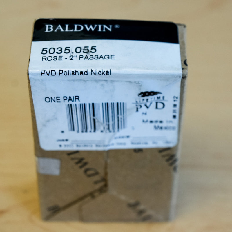 Baldwin 2-Inch Passage Rose in PVD Polished Nickel – 5035.055