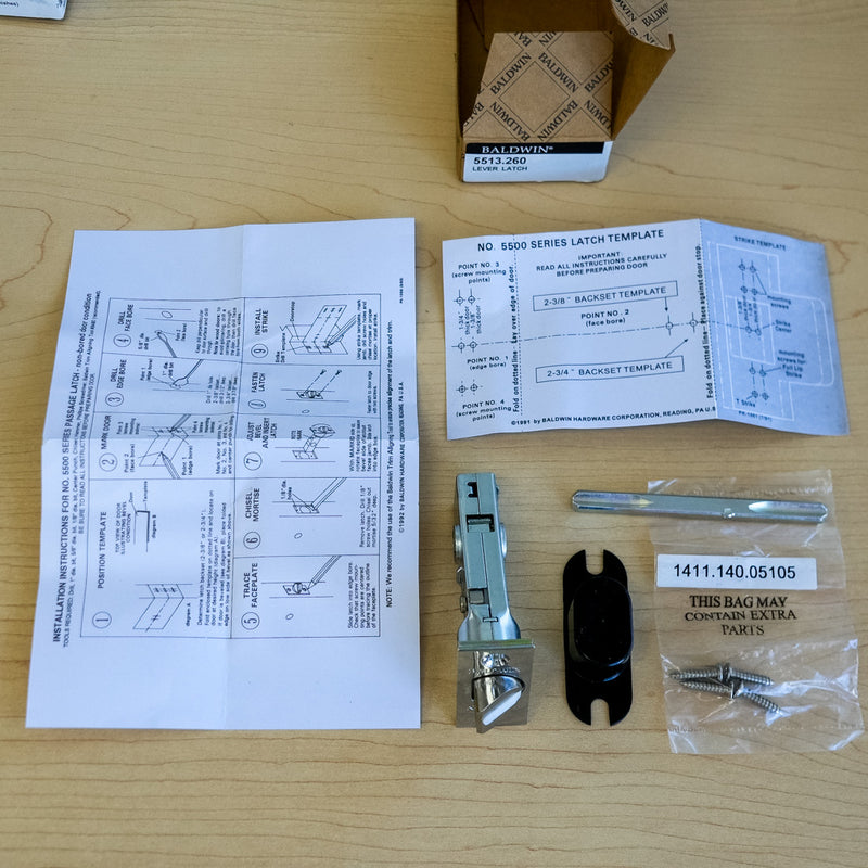 Baldwin Lever Latch in Polished Chrome – 5513.260