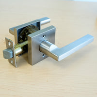 Baldwin Square Passage Lever Set in Satin Nickel – PS.SQU.R.CSR.150.SL.SS