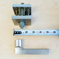 Baldwin Square Passage Lever Set in Satin Nickel – PS.SQU.R.CSR.150.SL.SS