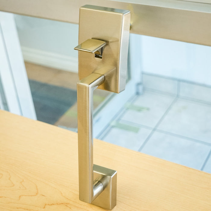 Schlage Exterior Handleset in Satin Nickel – F58 CEN 619