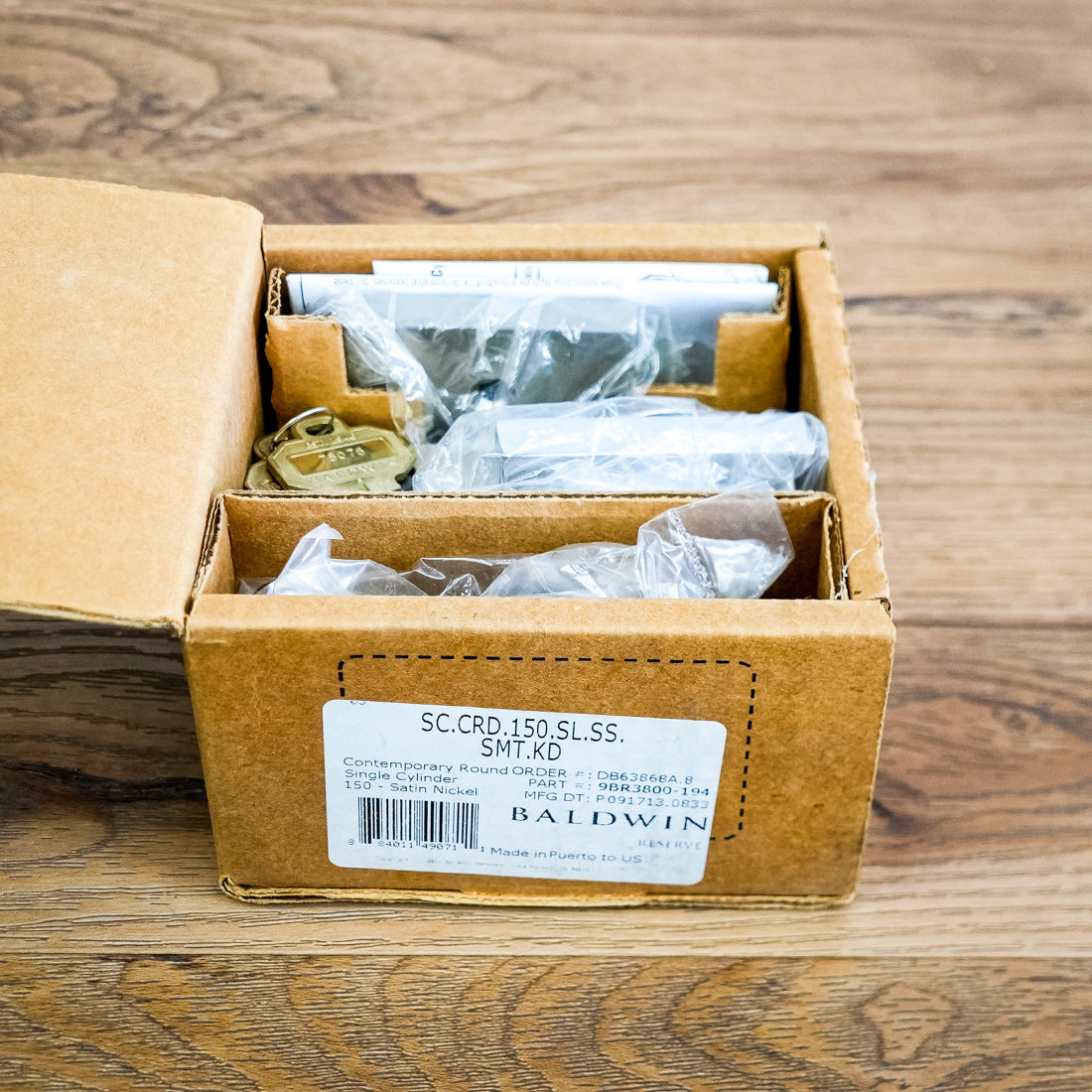 Baldwin Contemporary Round Deadbolt Set in Satin Nickel – SC.CRD.150.SL.SS.SMT.KD