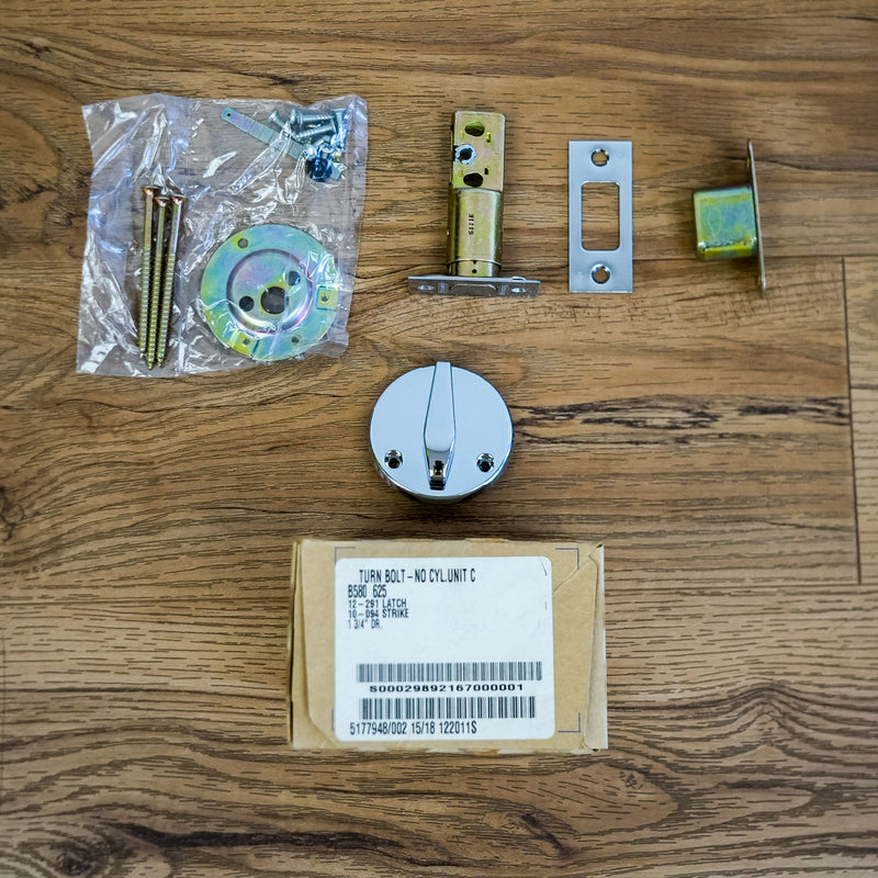 Schlage Inside Turn-Only Deadbolt in Bright Chrome – B580-625