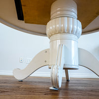 66-Inch Dia. Mirrored Top Round White Patio Dining Table