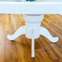 66-Inch Dia. Mirrored Top Round White Patio Dining Table