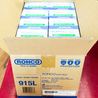 RONCO RIVA 4 Blue Nitrile Gloves, Dispenser Pack of 100, Large, Powder-Free, 915L