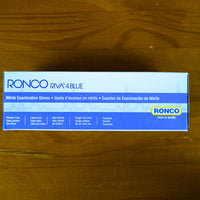 RONCO RIVA 4 Blue Nitrile Gloves, Dispenser Pack of 100, Extra-Large, Powder-Free, 915XL