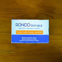 RONCO RIVA 4 Blue Nitrile Gloves, Dispenser Pack of 100, Extra-Large, Powder-Free, 915XL