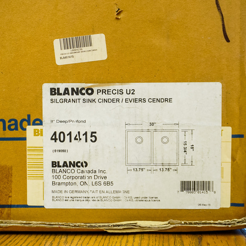 BLANCO Precis U² Undermount Silgranit Sink, 30x18-Inch, Double Bowl – BLA 401415