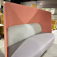 Fractal Settee High Back – Pink Upholstery with 84-Inch W Light Gray Seat