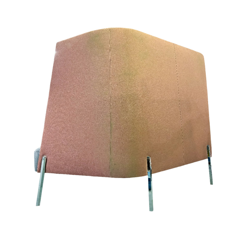 Fractal Settee High Back – Pink Upholstery with 84-Inch W Light Gray Seat