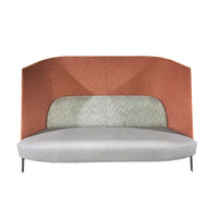 Fractal Settee High Back – Pink Upholstery with 84-Inch W Light Gray Seat