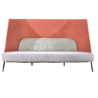 Fractal Settee High Back – Pink Upholstery with 84-Inch W Light Gray Seat