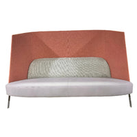 Fractal Settee High Back – Pink Upholstery with 84-Inch W Light Gray Seat