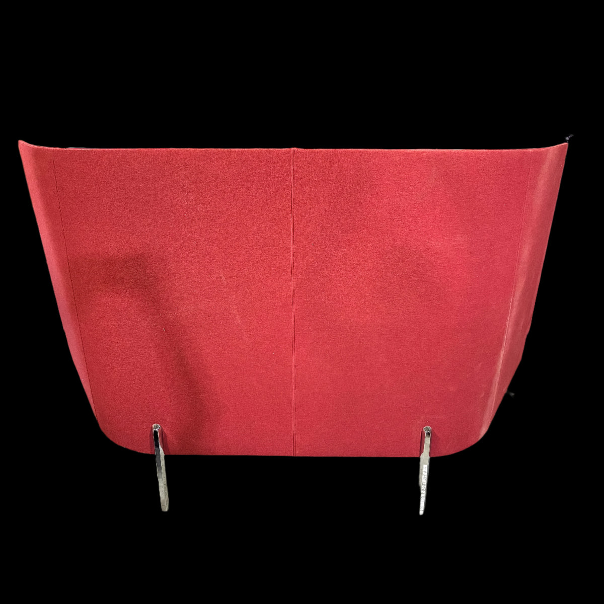 Fractal Settee High Back – Red Upholstery with 84-Inch W Light Gray Seat
