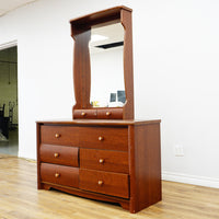 51x19x30-Inch 8‑Drawer Wood Dresser with 28x6x42-Inch Mirror