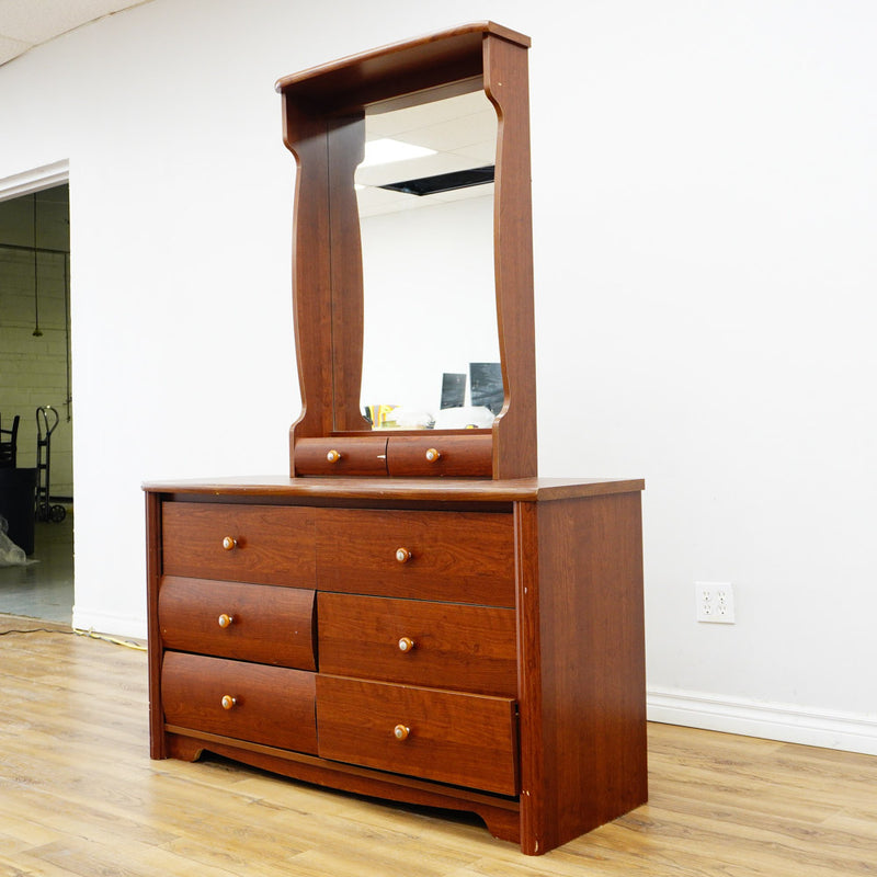 51x19x30-Inch 8‑Drawer Wood Dresser with 28x6x42-Inch Mirror