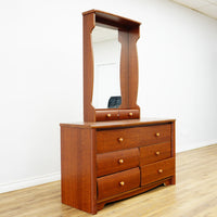 51x19x30-Inch 8‑Drawer Wood Dresser with 28x6x42-Inch Mirror