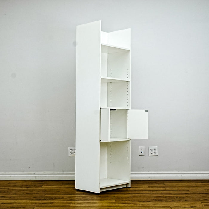 71-Inch Tall White Multi-Compartment Storage Cabinet
